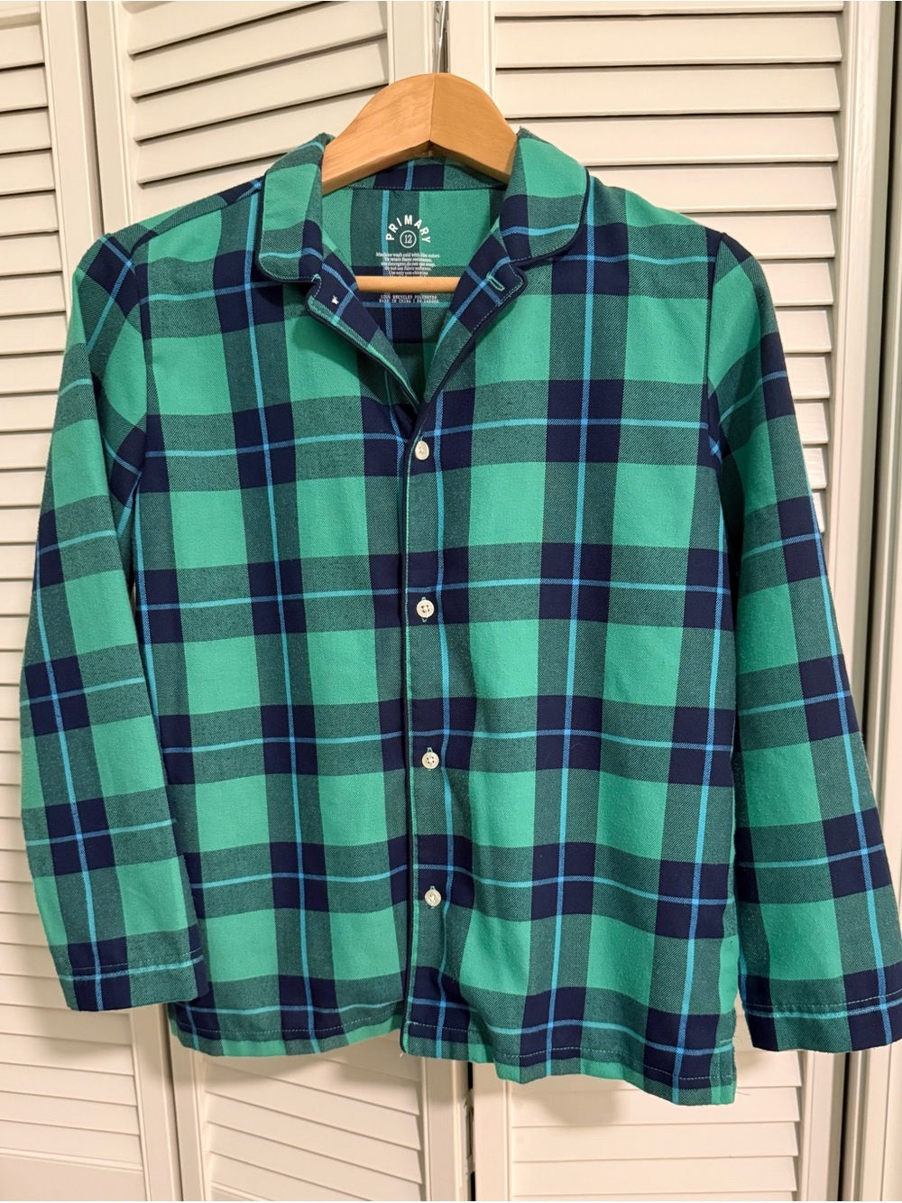Primary Plaid Flannel Pajama Set